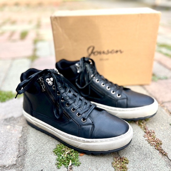 Jousen Other - Joussen Men's Black High-Top Lace & Zip Sneakers